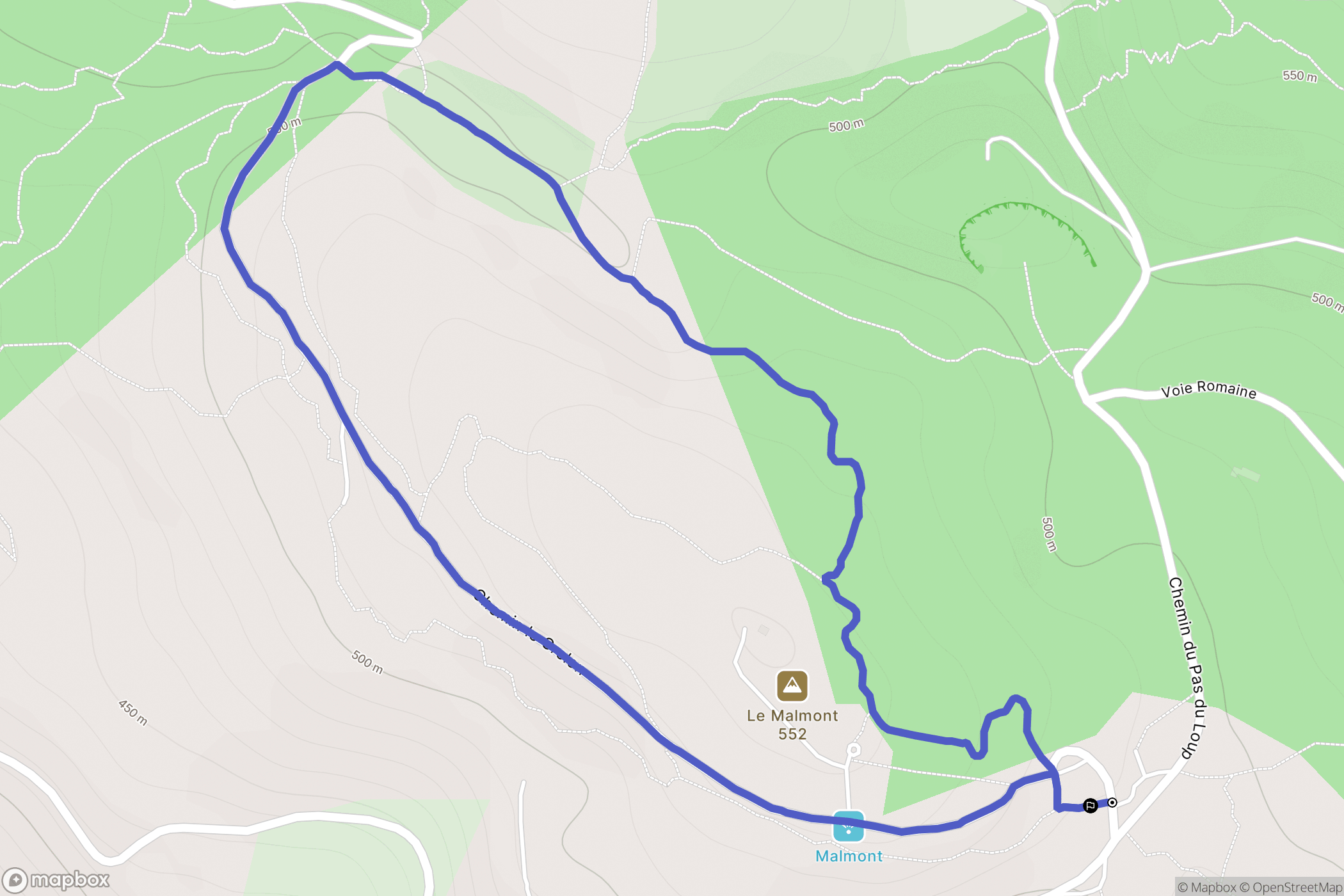 Draguignan : carte du parcours de randonnée - France