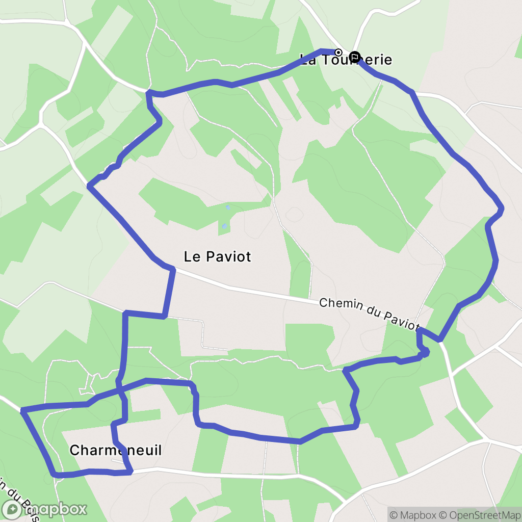 Bussac-sur-Charente : carte du parcours de randonnée - France