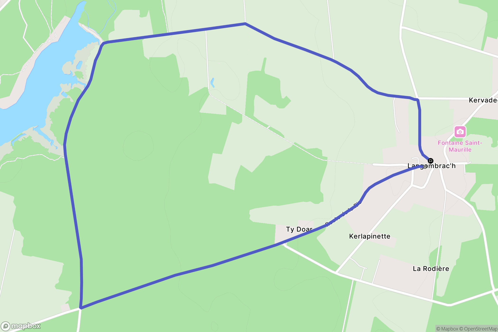 Landaul : carte du parcours de randonnée - France