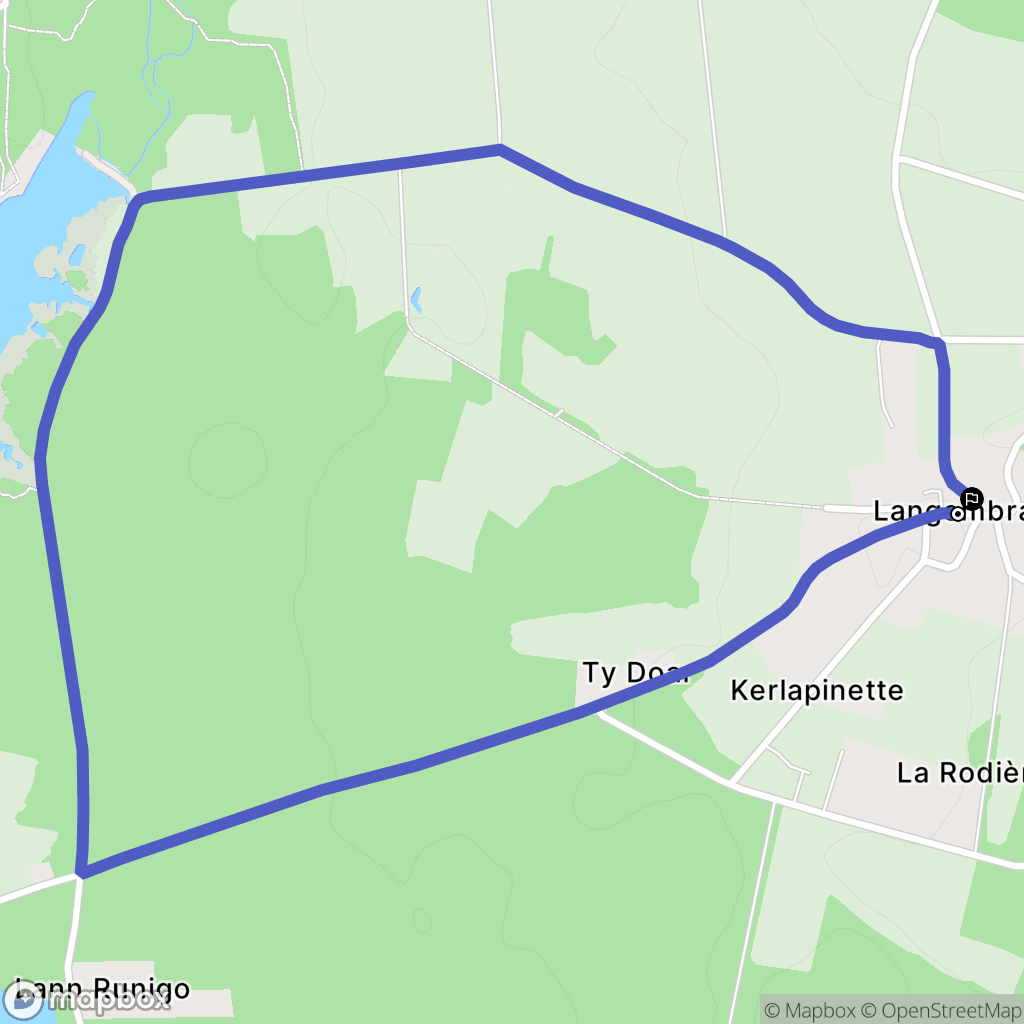 Landaul : carte du parcours de randonnée - France