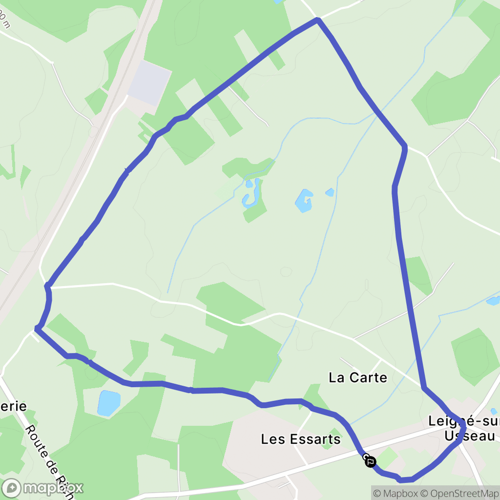 Leigné-sur-Usseau : carte du parcours de randonnée - France