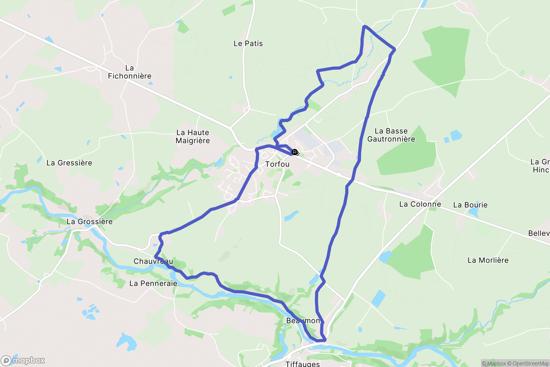 Sèvremoine : carte du parcours de randonnée - France