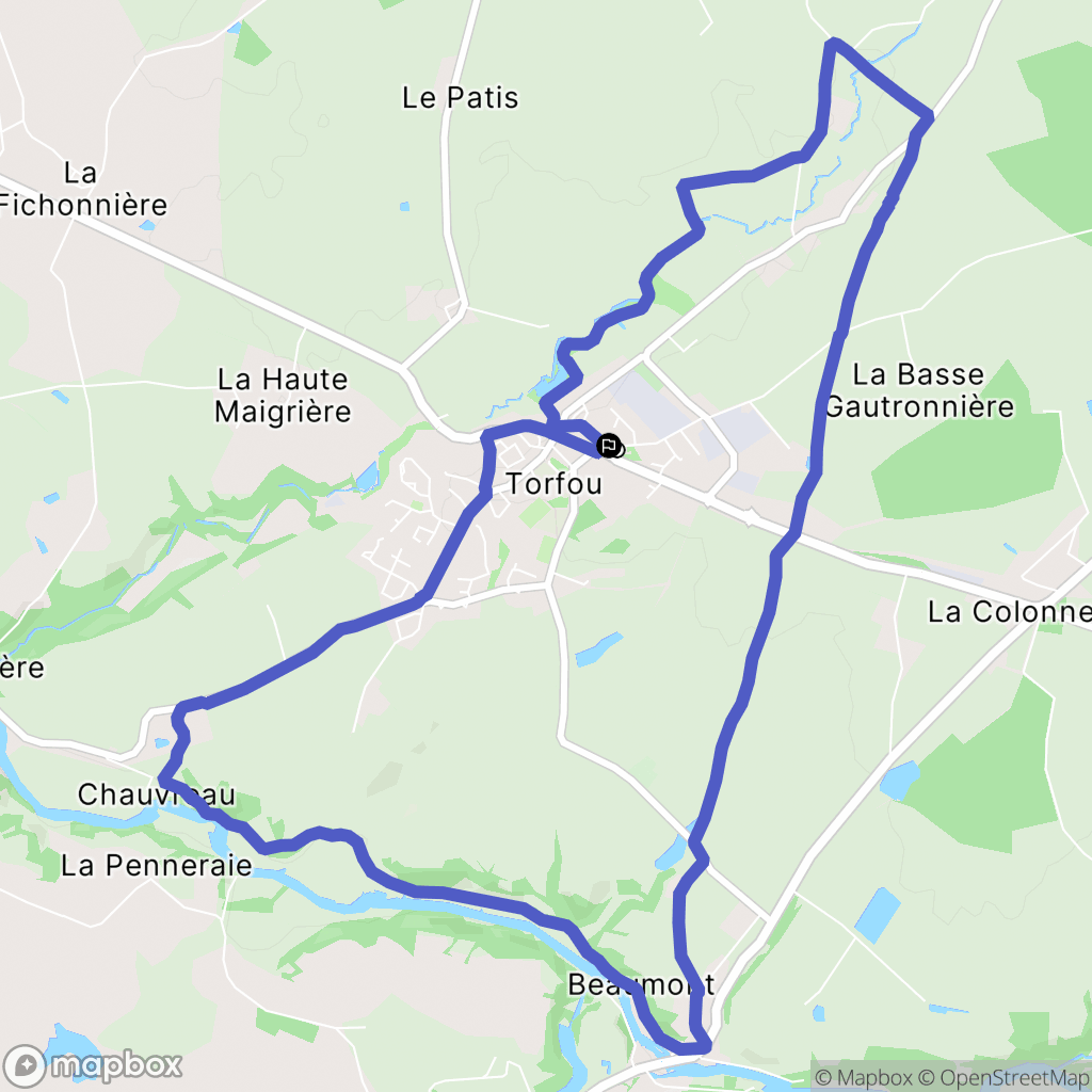 Sèvremoine : carte du parcours de randonnée - France