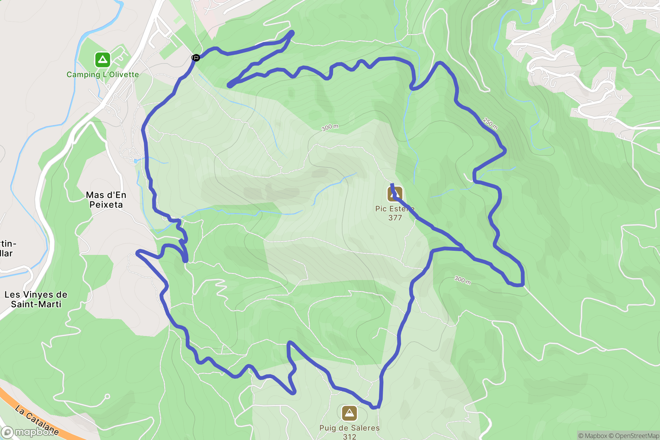 Le Boulou : carte du parcours de randonnée - France