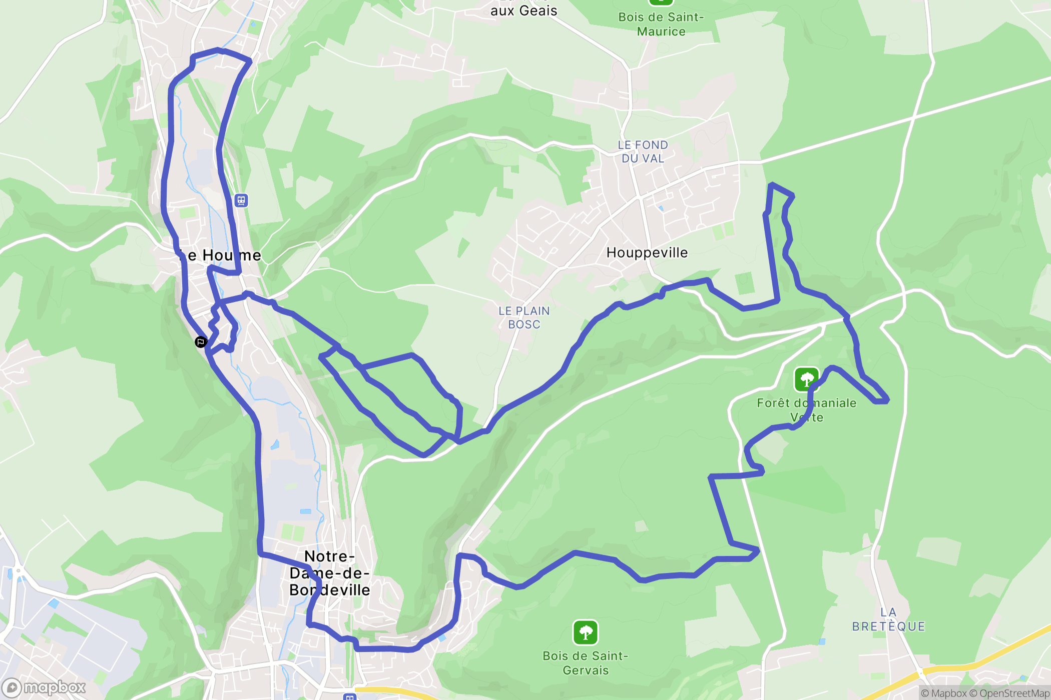 Le Houlme : carte du parcours de randonnée - France