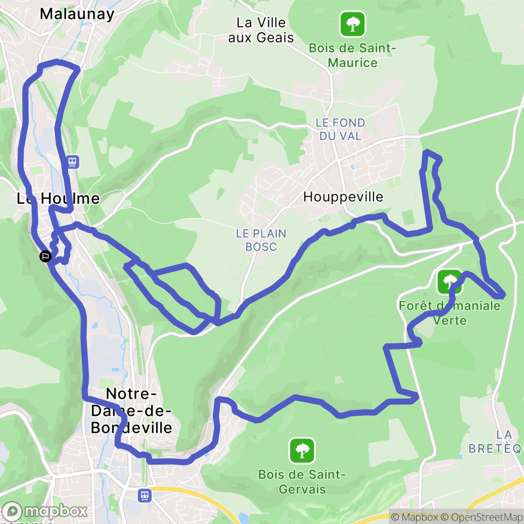 Le Houlme : carte du parcours de randonnée - France