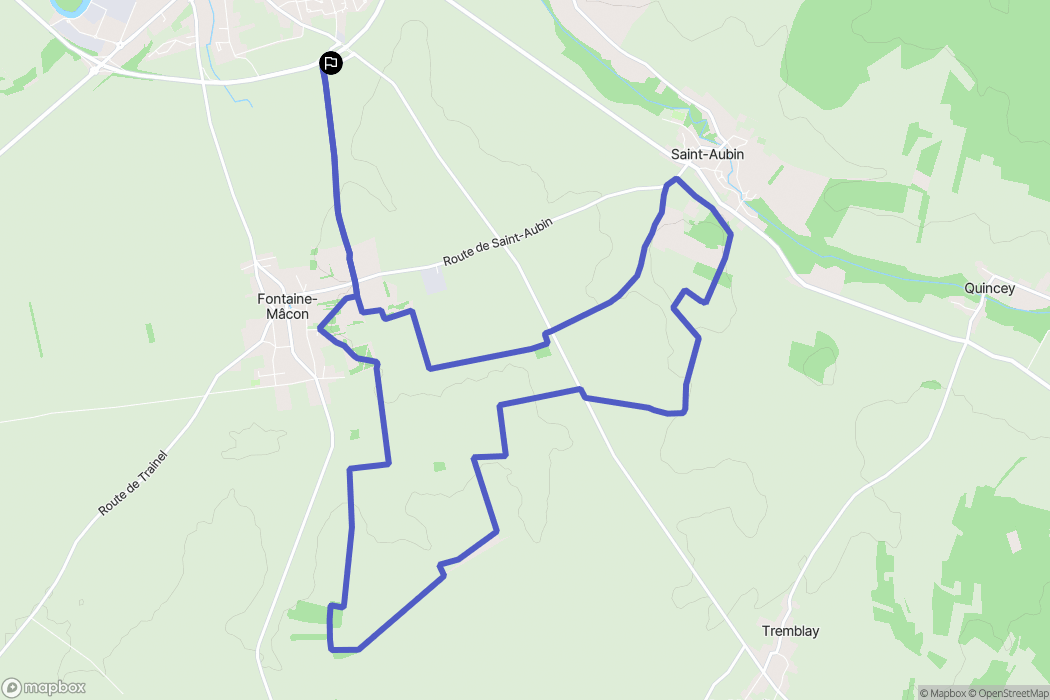 Nogent-sur-Seine : carte du parcours de randonnée - France