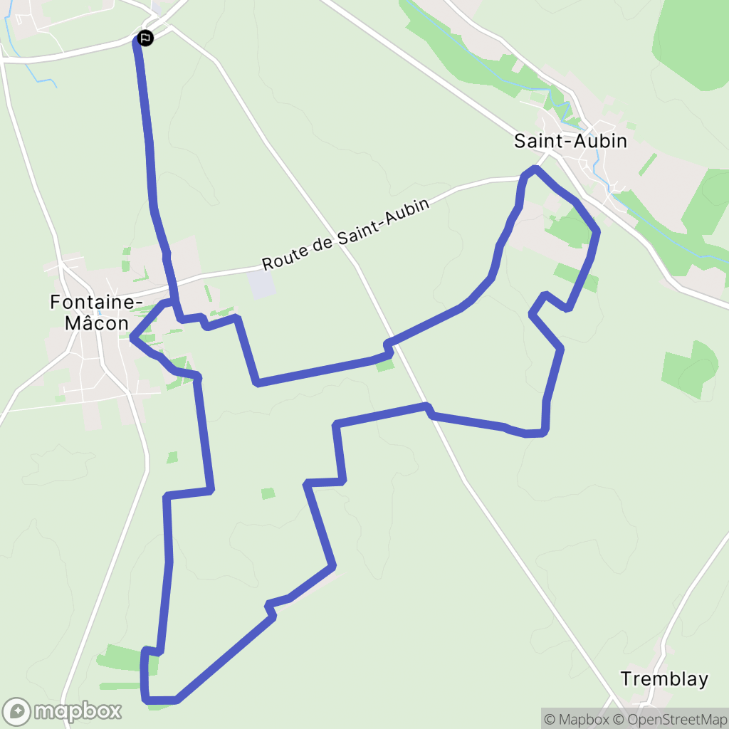 Nogent-sur-Seine : carte du parcours de randonnée - France