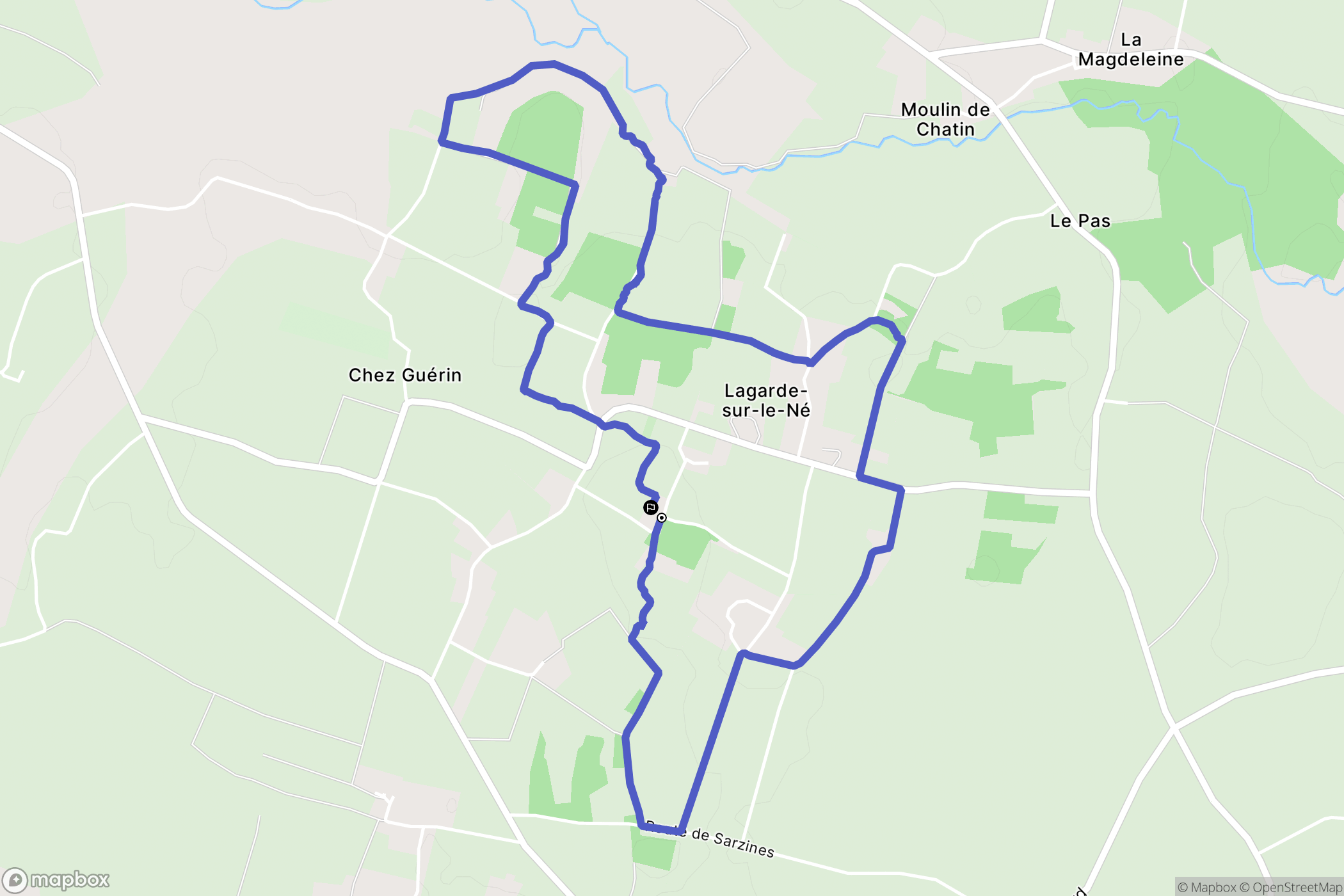 Lagarde-sur-le-Né : carte du parcours de randonnée - France