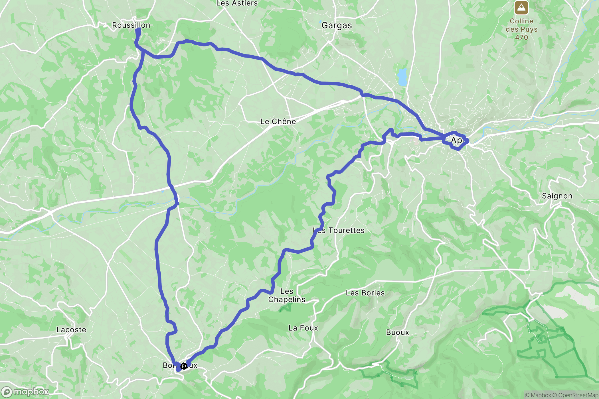 Bonnieux : carte du parcours de randonnée - France