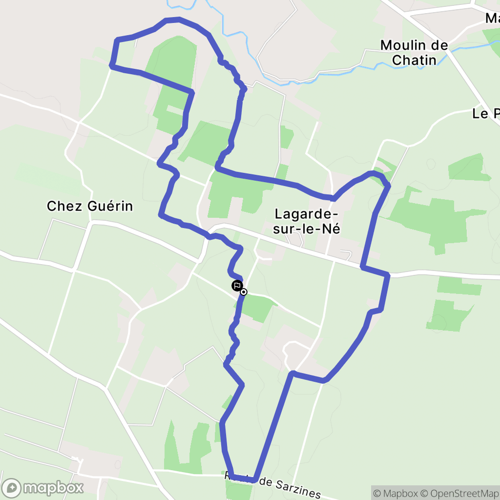 Lagarde-sur-le-Né : carte du parcours de randonnée - France