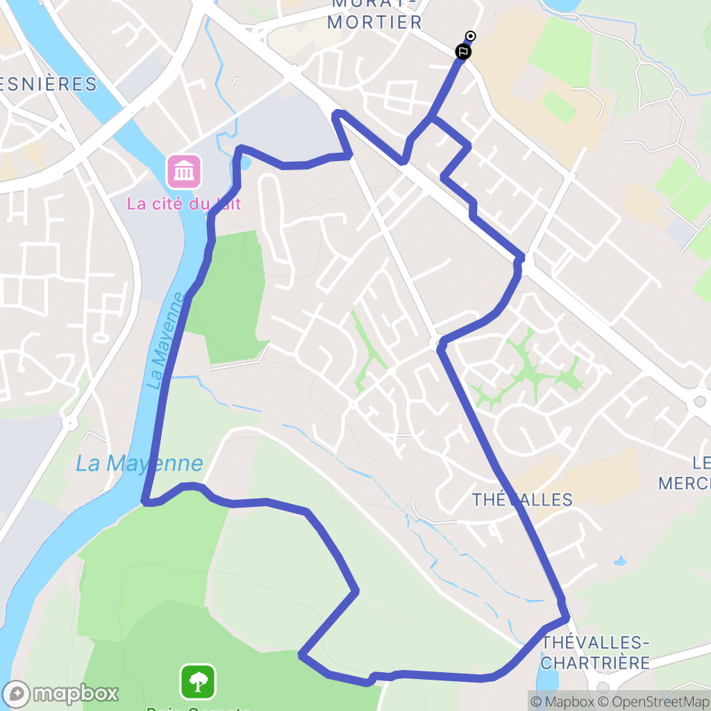 Laval : carte du parcours de randonnée - France