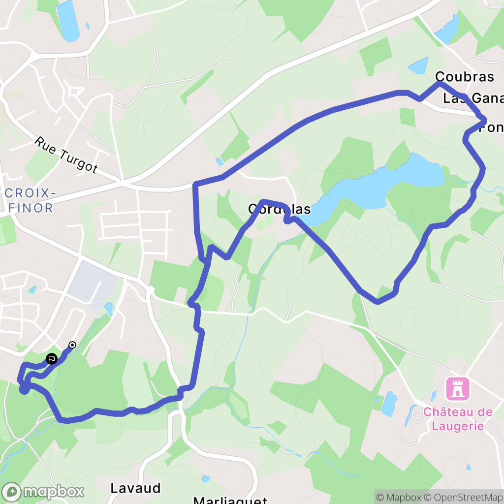 Panazol : carte du parcours de randonnée - France