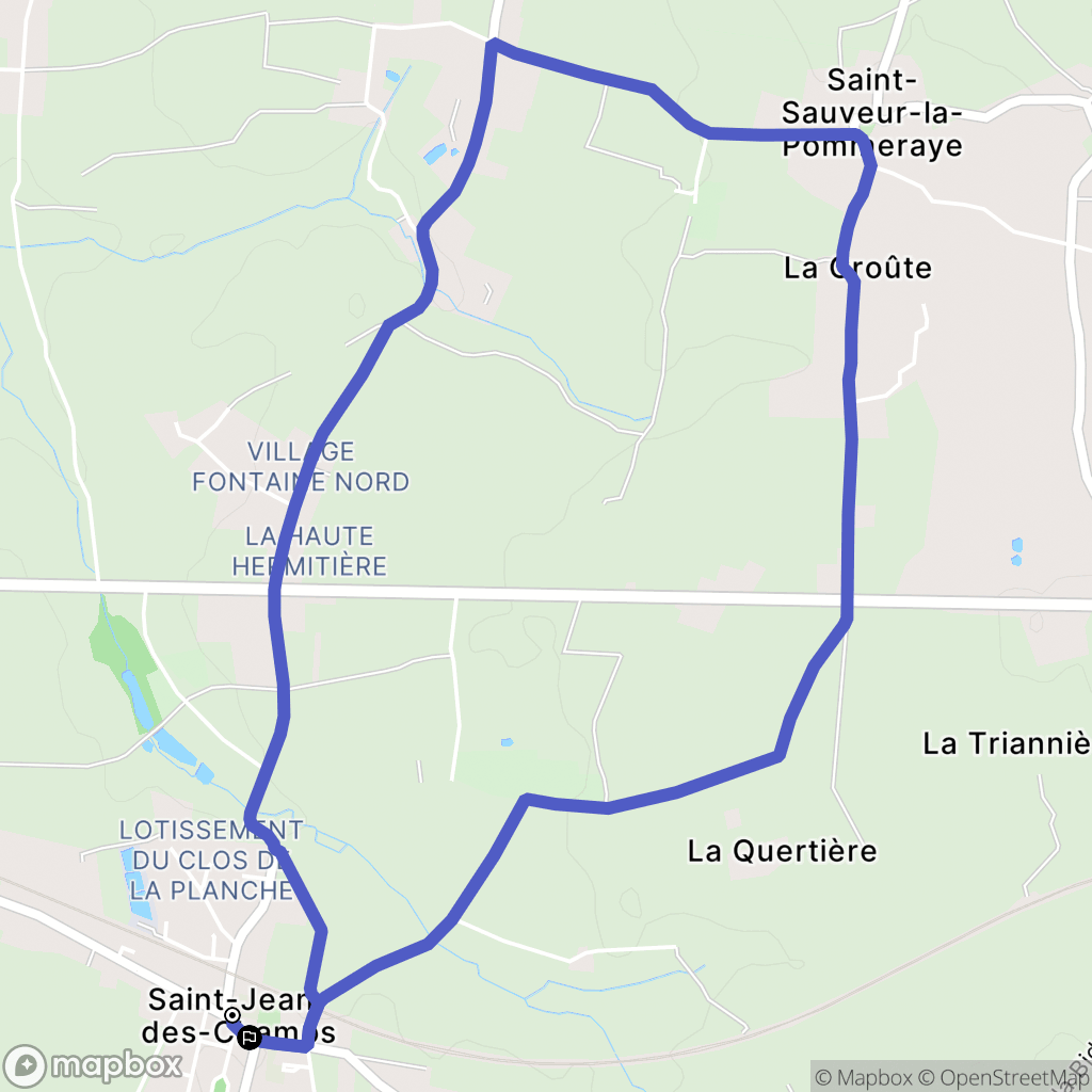 Saint-Jean-des-Champs : carte du parcours de randonnée - France