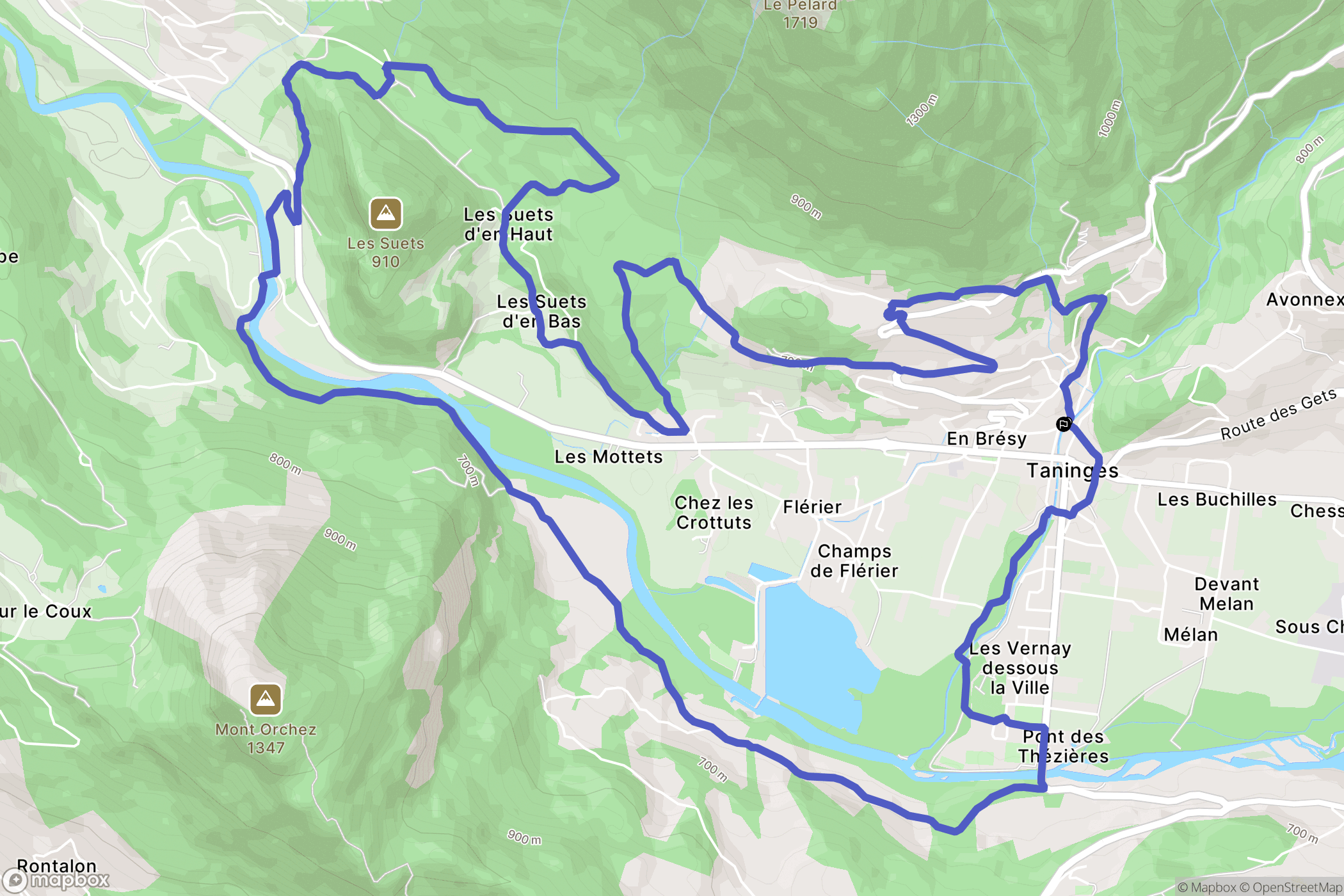 Taninges : carte du parcours de randonnée - France
