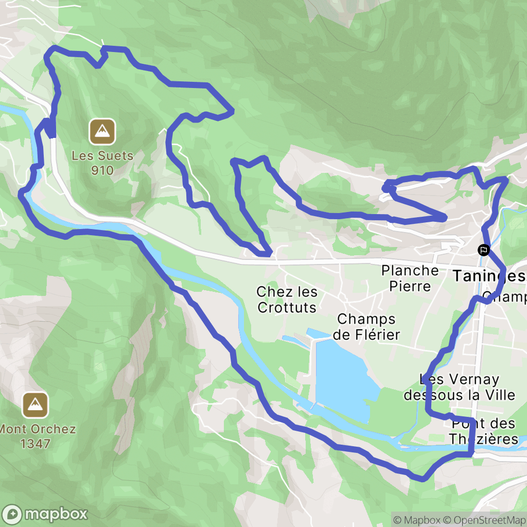 Taninges : carte du parcours de randonnée - France