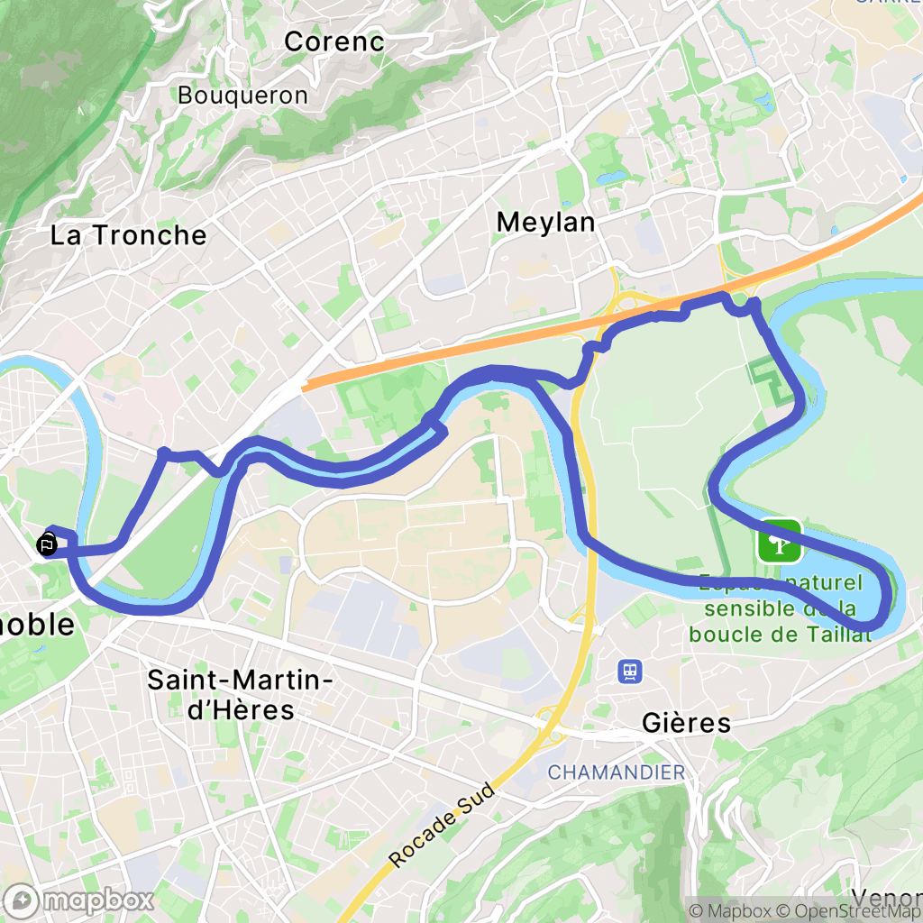 Grenoble : carte du parcours de randonnée - France
