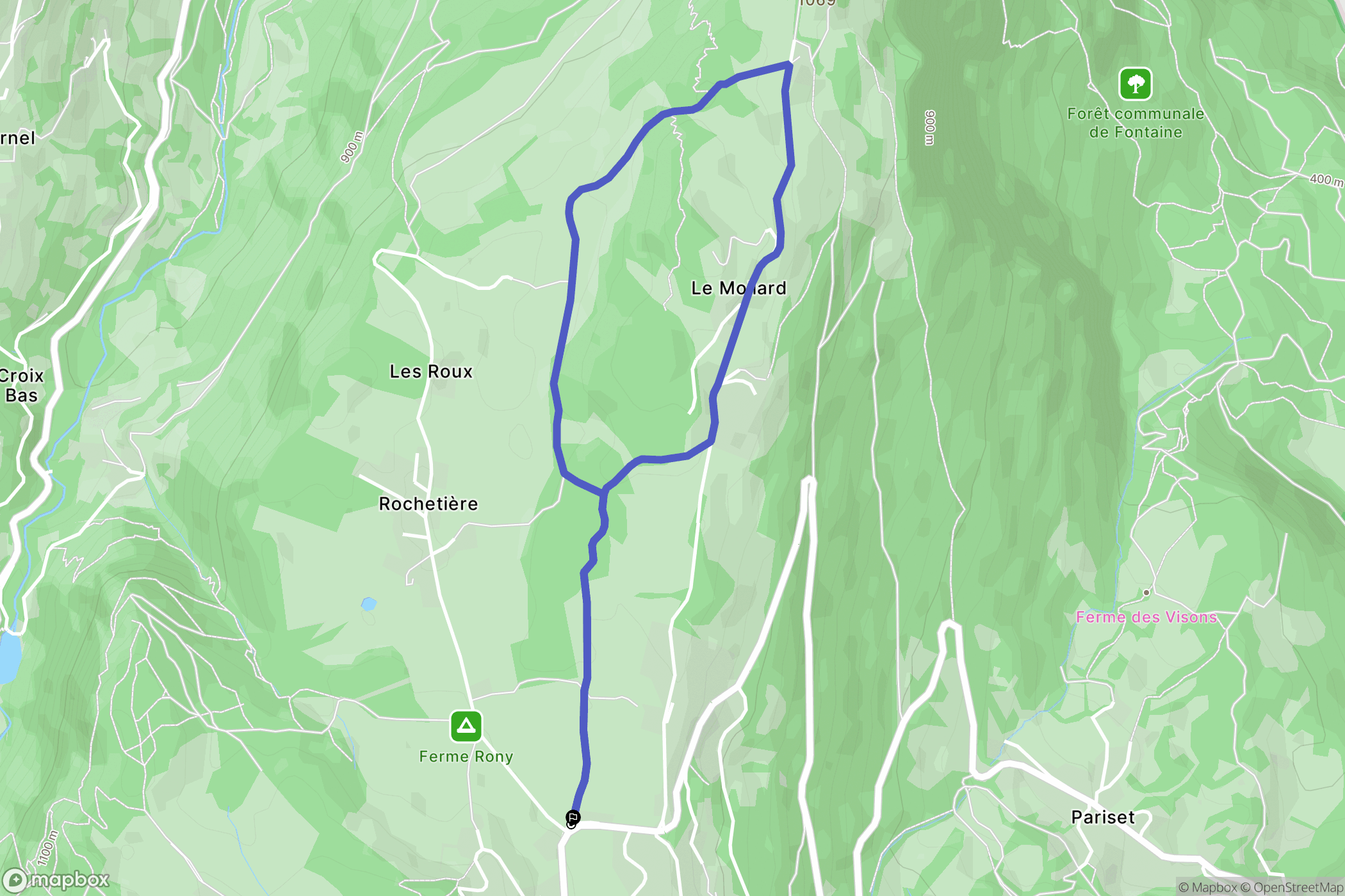 Saint-Nizier-du-Moucherotte : carte du parcours de randonnée - France