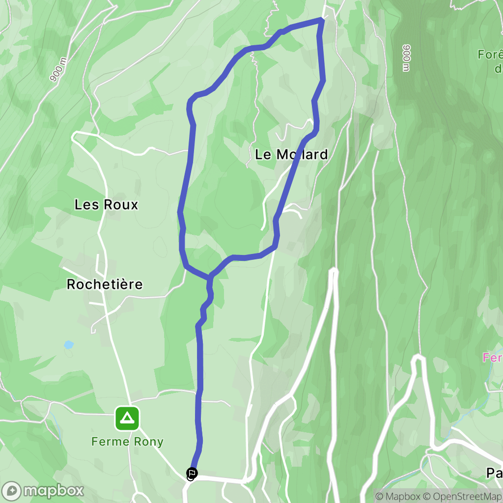 Saint-Nizier-du-Moucherotte : carte du parcours de randonnée - France