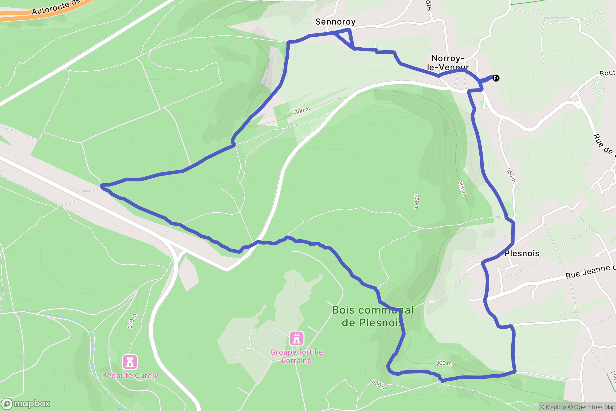 Norroy-le-Veneur : carte du parcours de randonnée - France