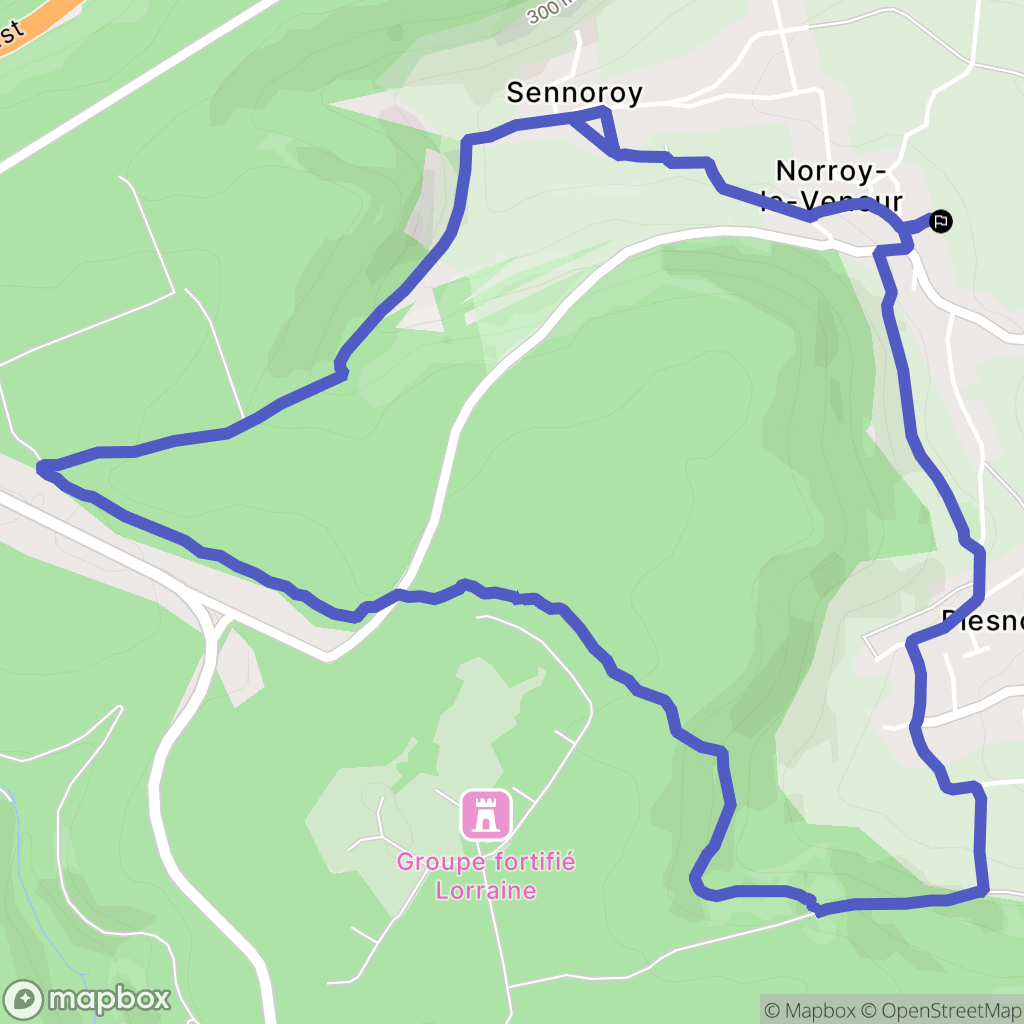 Norroy-le-Veneur : carte du parcours de randonnée - France