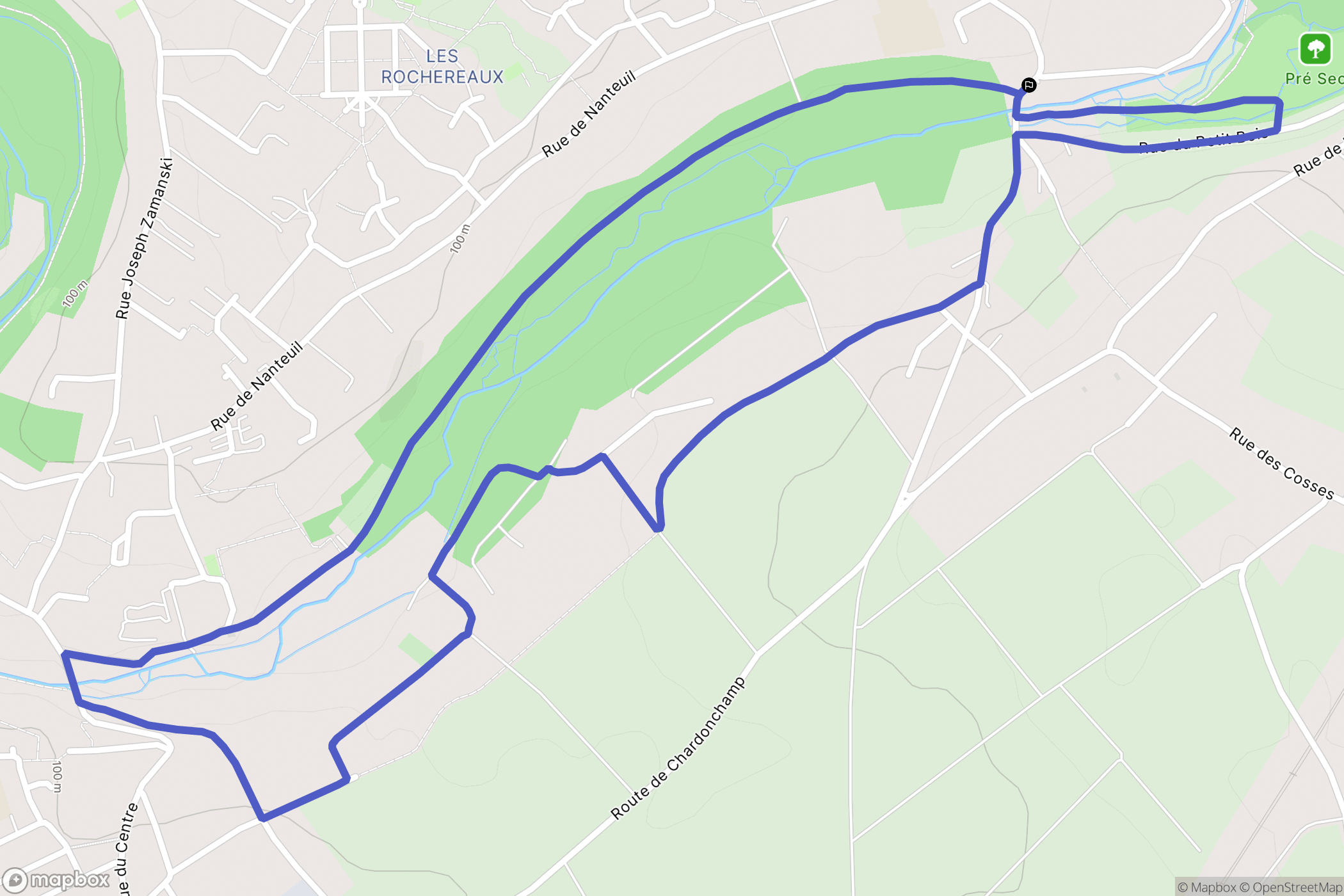 Migné-Auxances : carte du parcours de randonnée - France