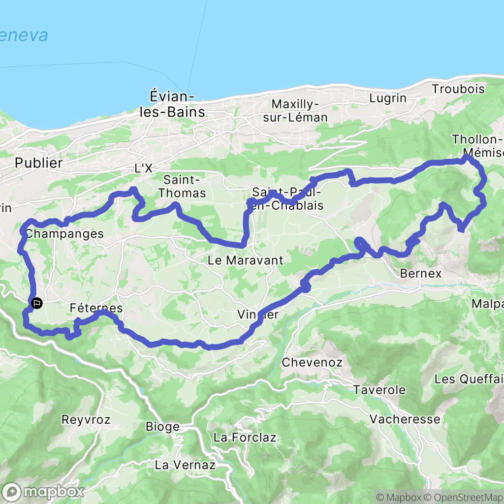 Féternes : carte du parcours de randonnée - France