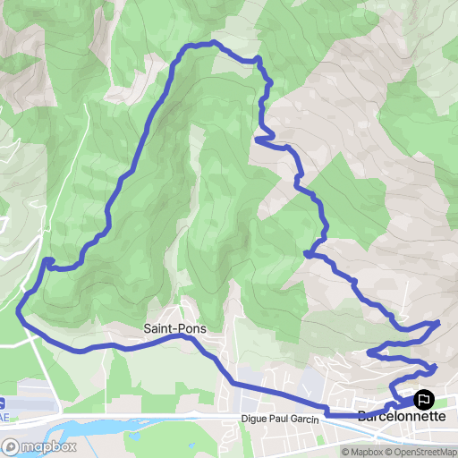 Barcelonnette : carte du parcours de randonnée - France