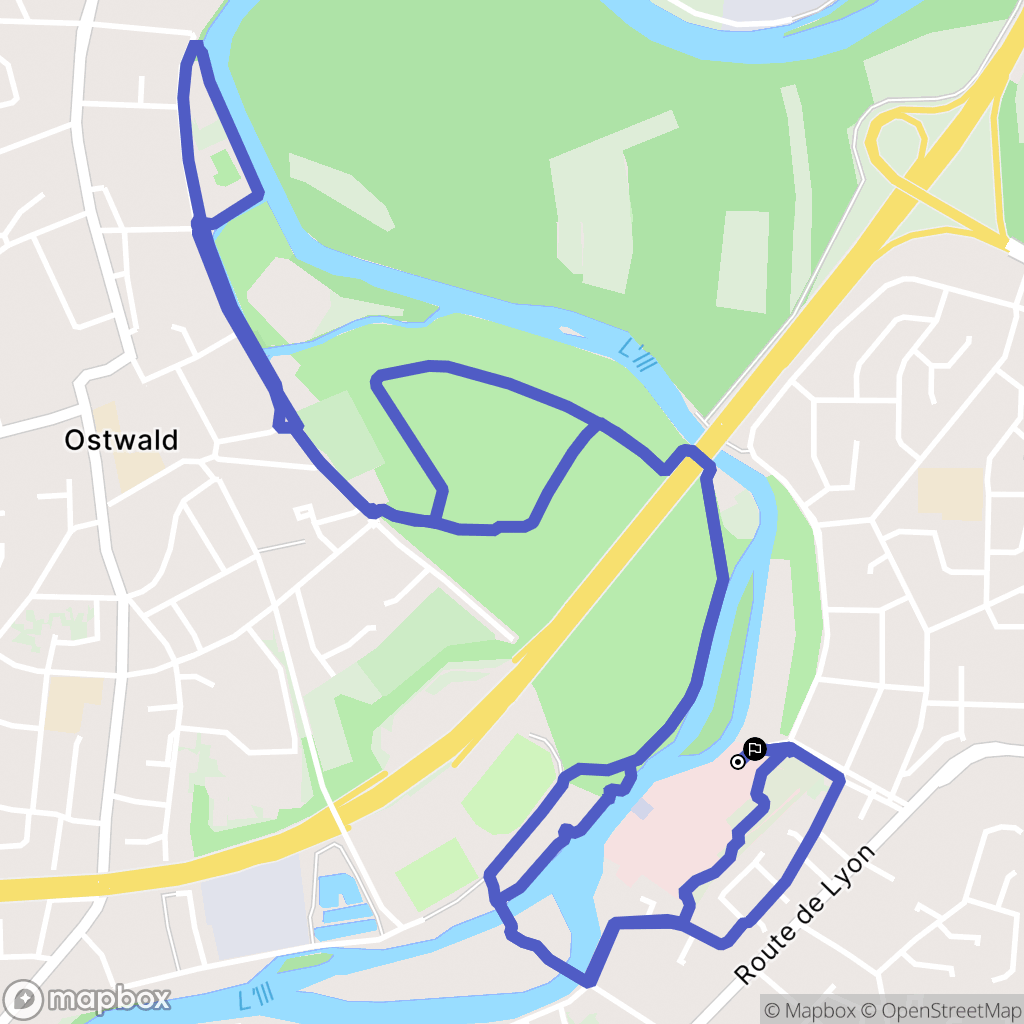 Illkirch-Graffenstaden : carte du parcours de randonnée - France
