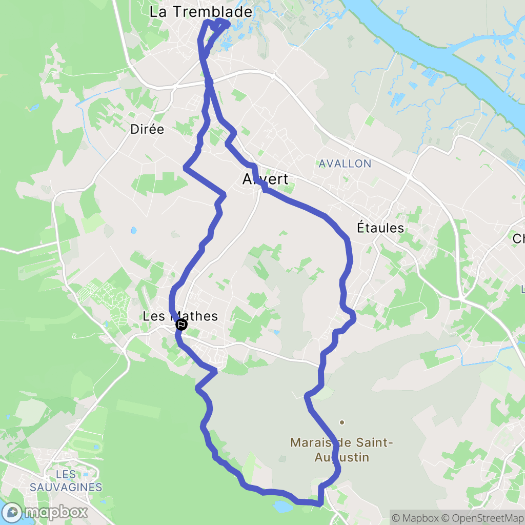 Les Mathes : carte du parcours de randonnée - France