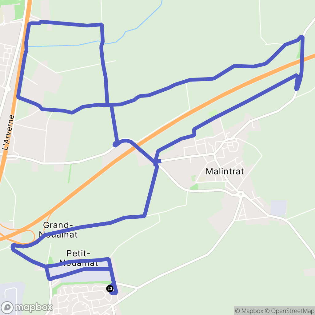 Aulnat : carte du parcours de randonnée - France