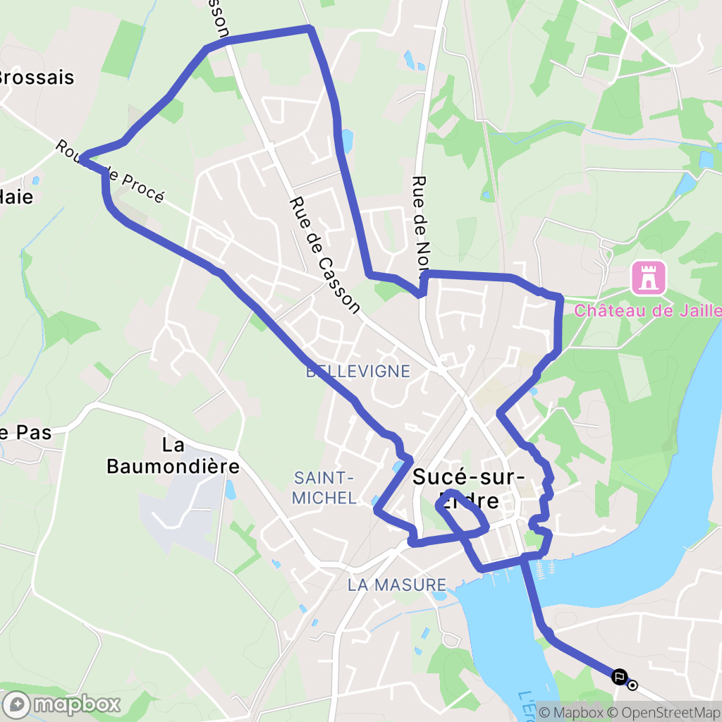 Sucé-sur-Erdre : carte du parcours de randonnée - France