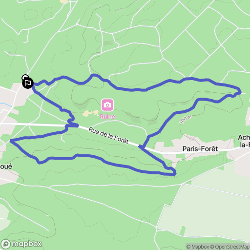 Le Vaudoué : carte du parcours de randonnée - France