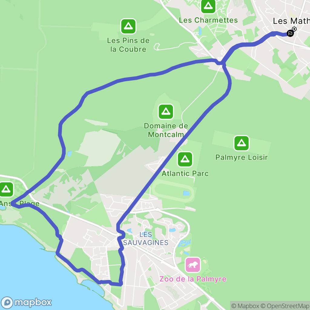 Les Mathes : carte du parcours de randonnée - France