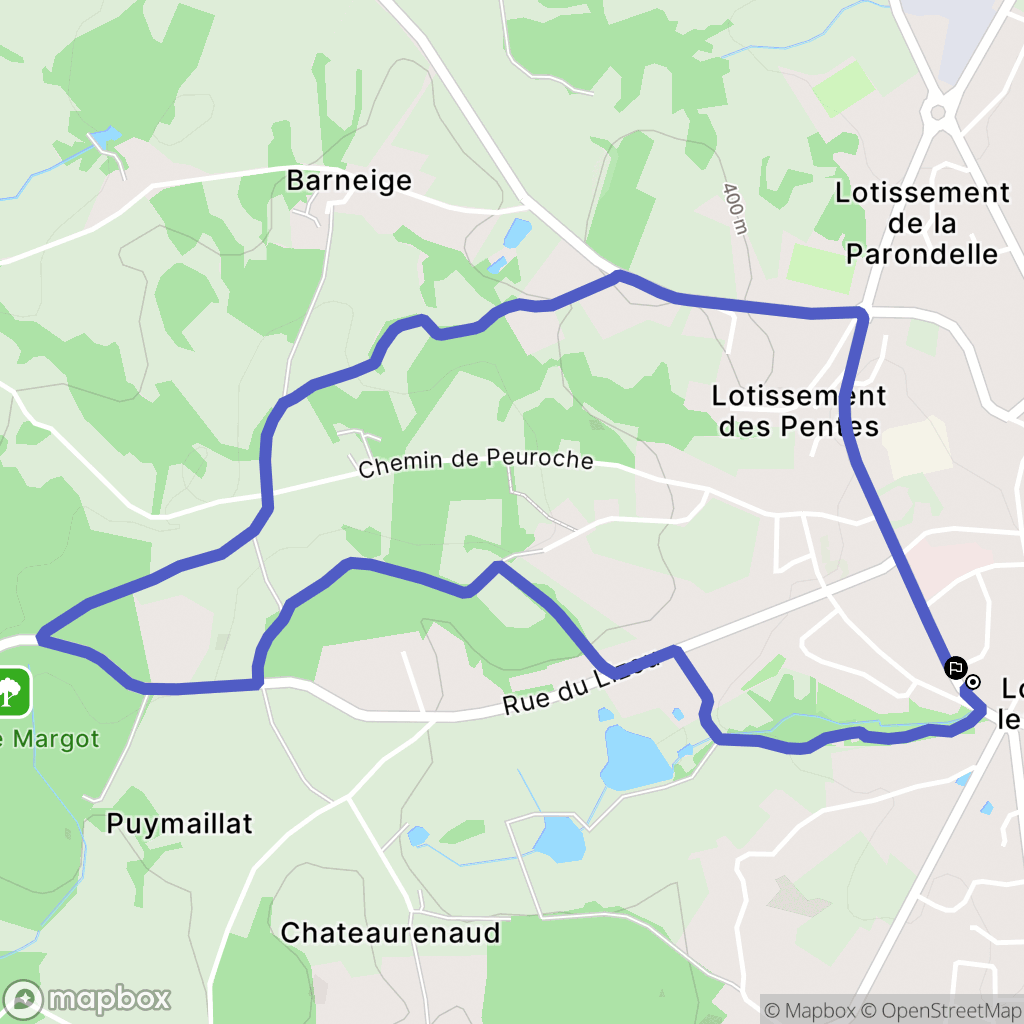 La Souterraine : carte du parcours de randonnée - France