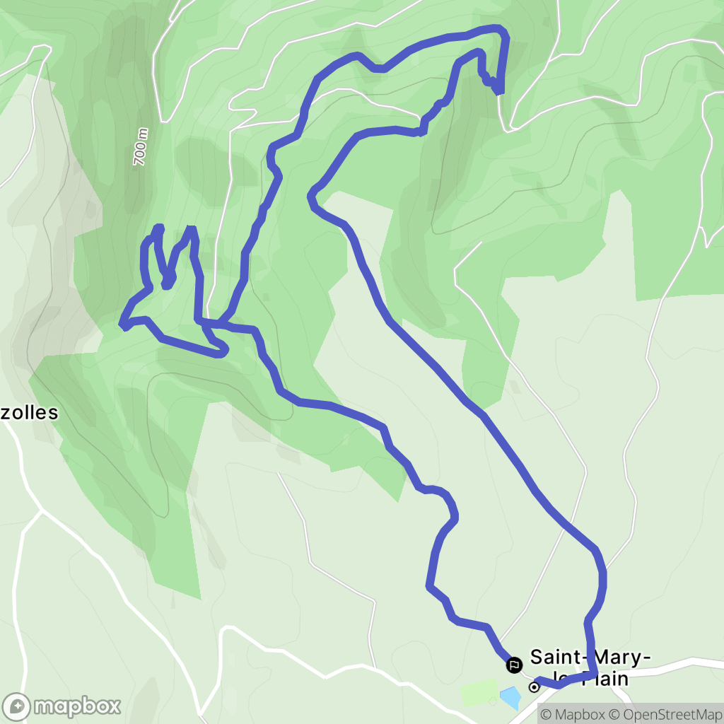 Saint-Mary-le-Plain : carte du parcours de randonnée - France
