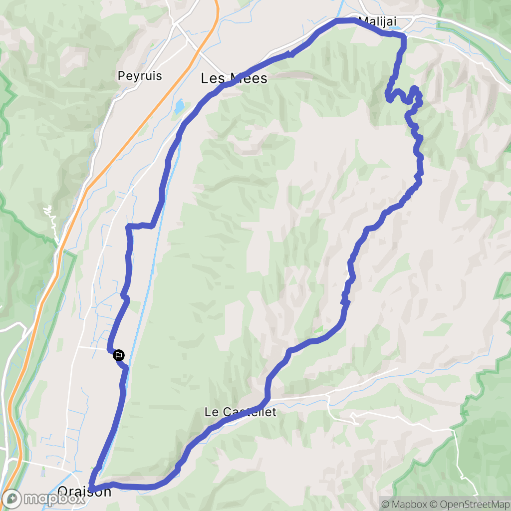 Les Mées : carte du parcours de randonnée - France