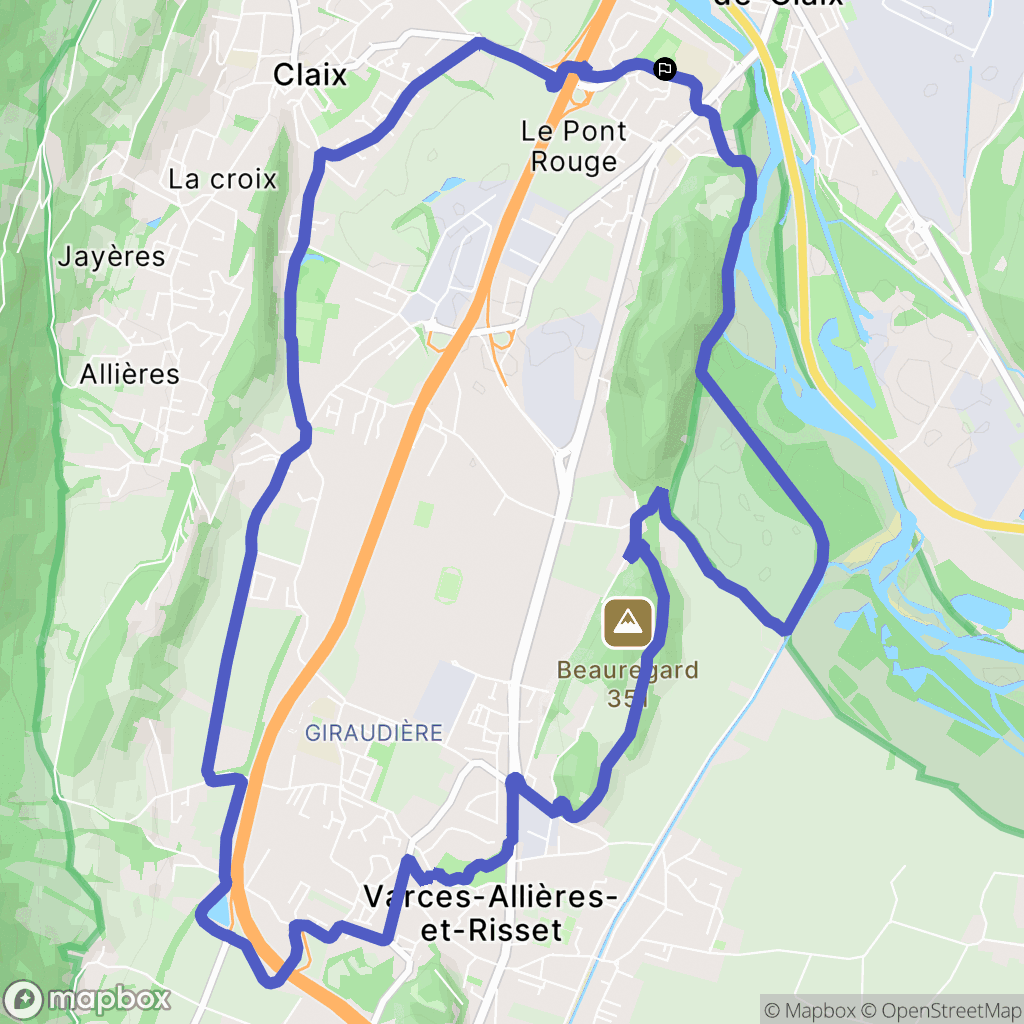 Claix : carte du parcours de randonnée - France