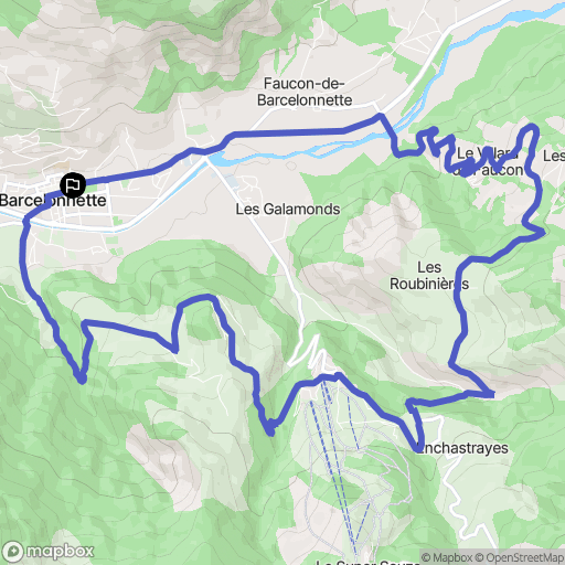Barcelonnette : carte du parcours de randonnée - France