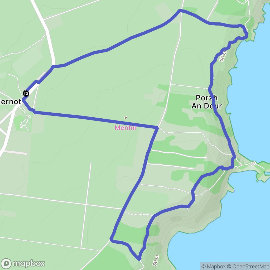 Crozon : carte du parcours de randonnée - France