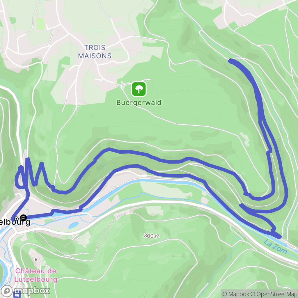 Lutzelbourg : carte du parcours de randonnée - France