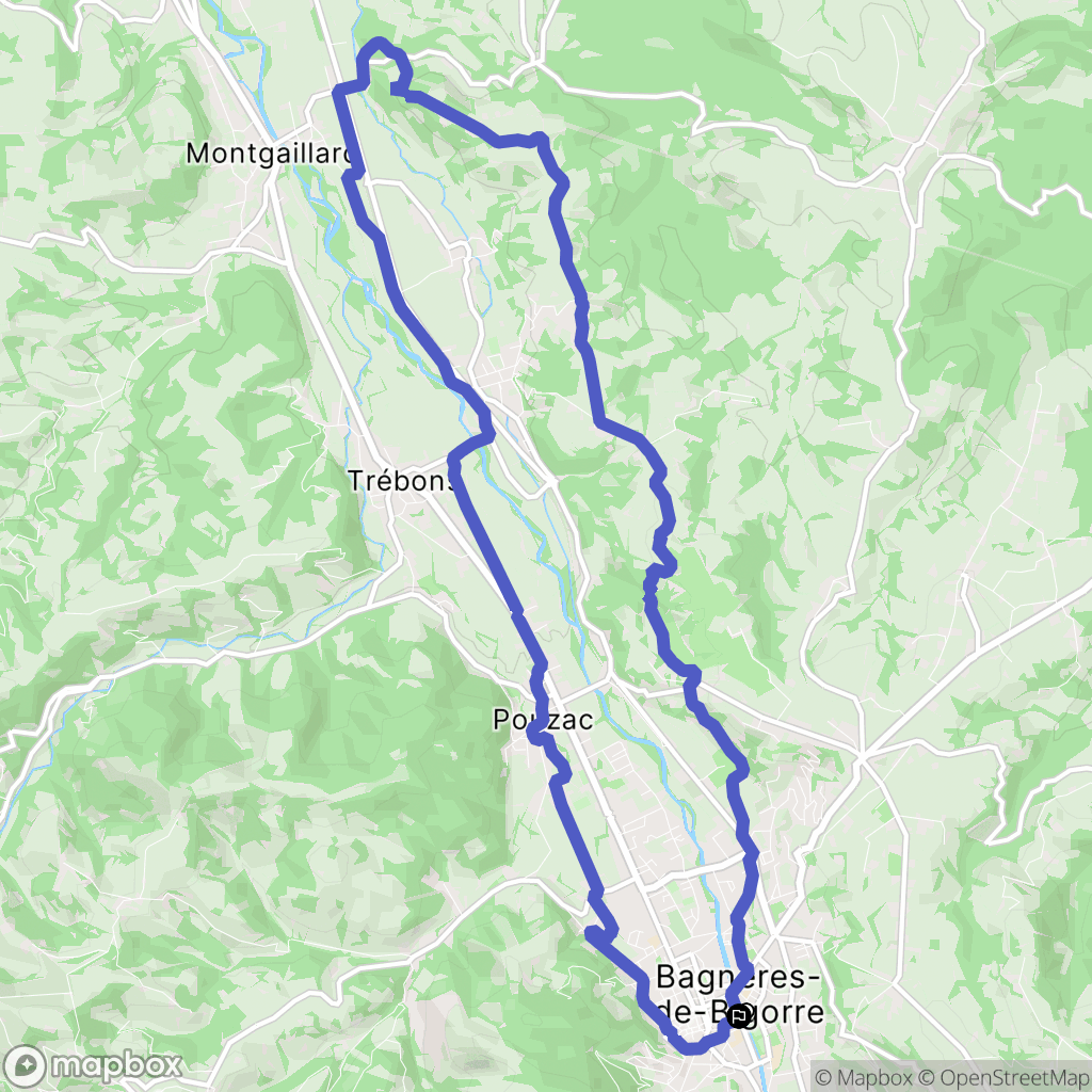 Bagnères-de-Bigorre : carte du parcours de randonnée - France