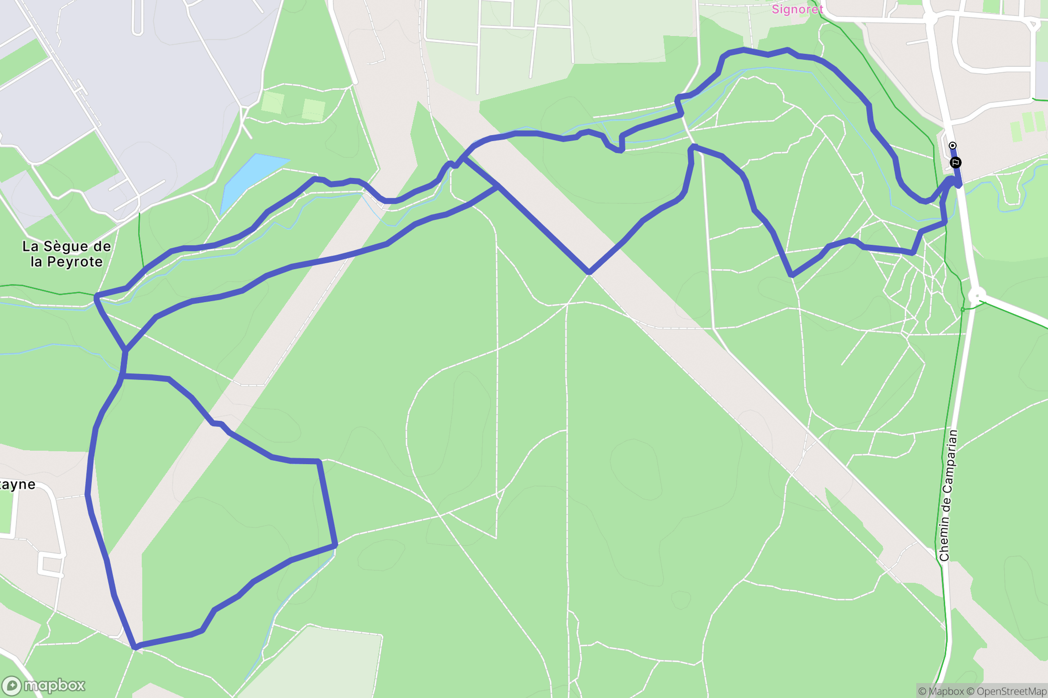 Canéjan : carte du parcours de randonnée - France