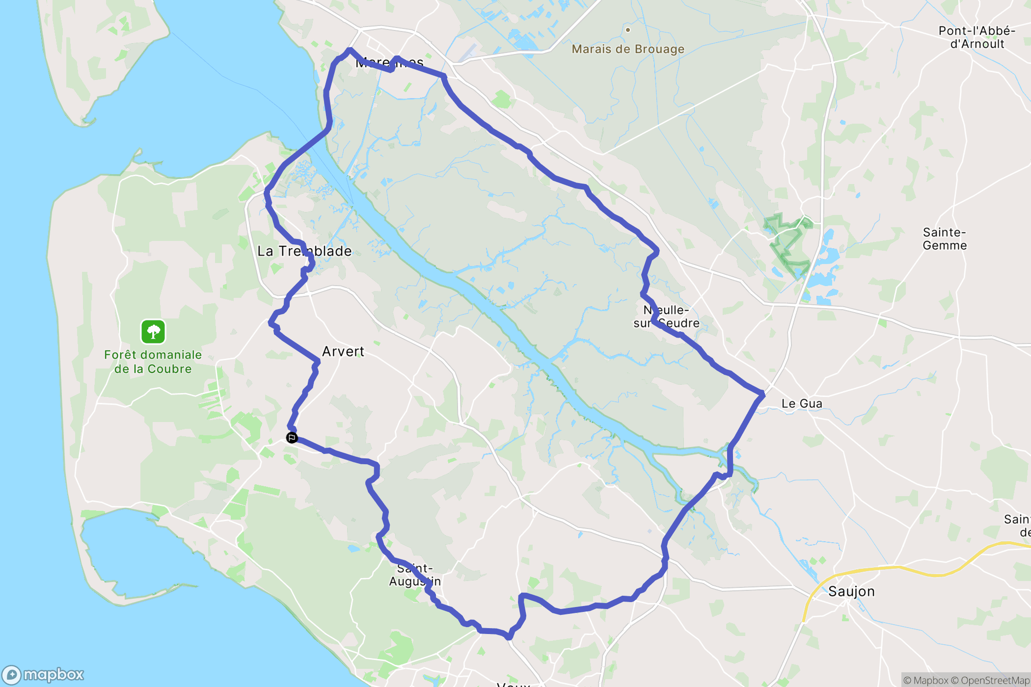 Les Mathes : carte du parcours de randonnée - France