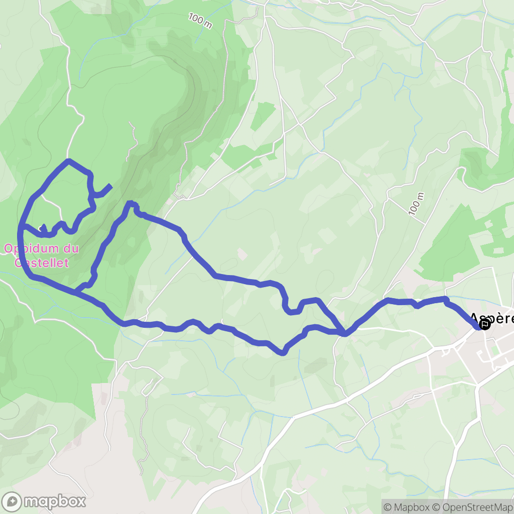 Aspères : carte du parcours de randonnée - France