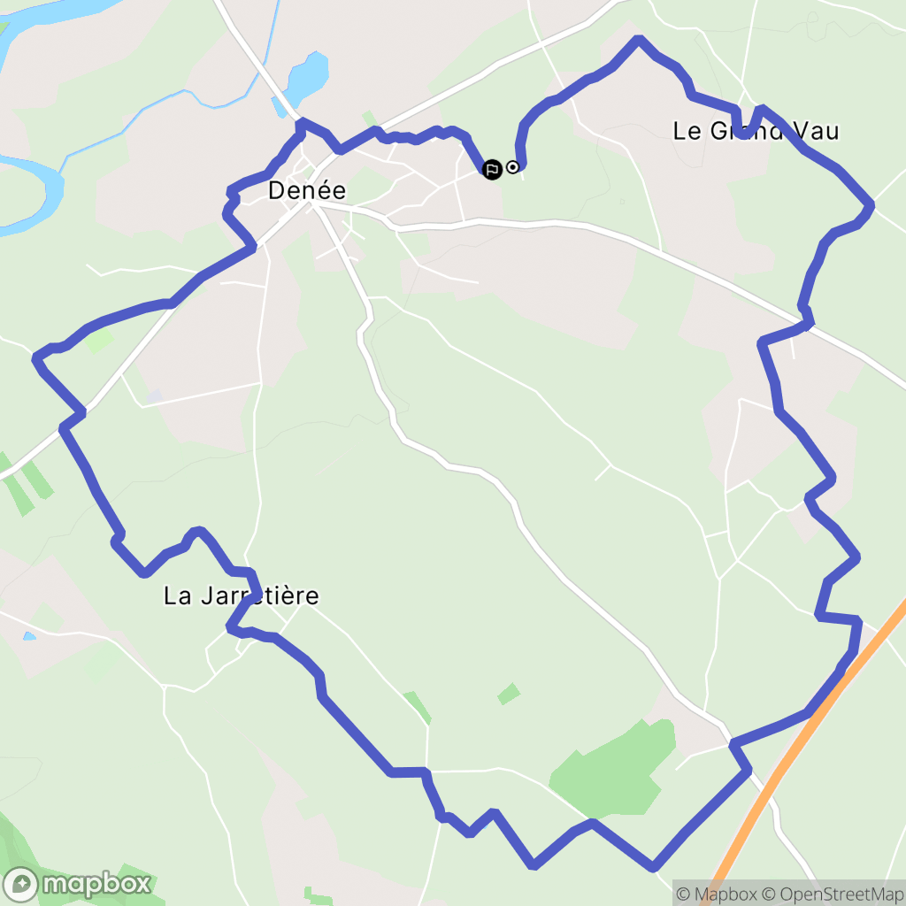 Denée : carte du parcours de randonnée - France