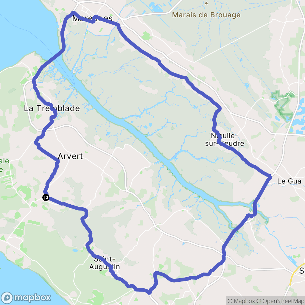 Les Mathes : carte du parcours de randonnée - France