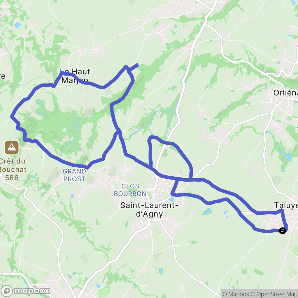 Taluyers : carte du parcours de randonnée - France