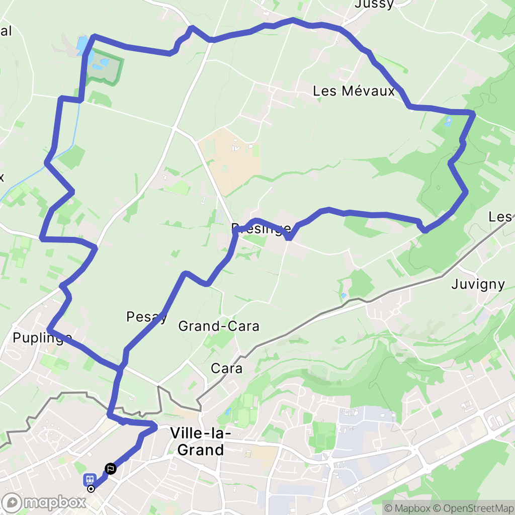 Annemasse : carte du parcours de randonnée - France