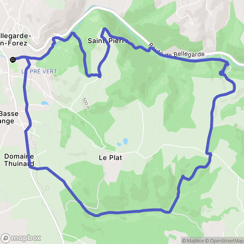 Bellegarde-en-Forez : carte du parcours de randonnée - France